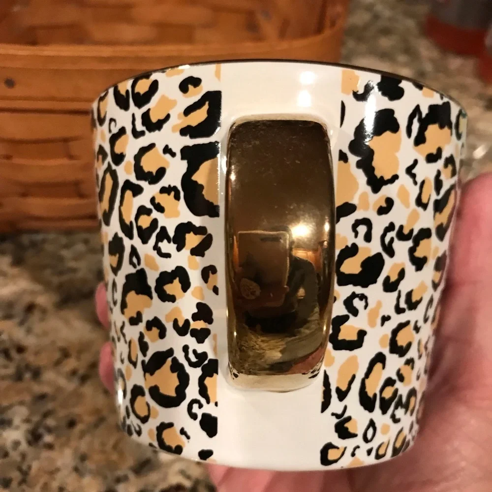 ☕️prima design Gold & Leopard Coffee Mug